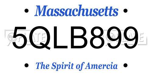 5QLB899 Massachusetts License Plate