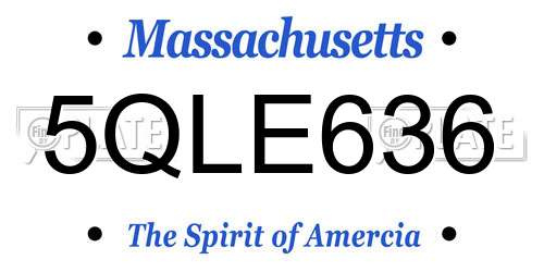 5QLE636 Massachusetts License Plate