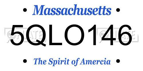 5QLO146 Massachusetts License Plate