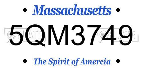 5QM3749 Massachusetts License Plate