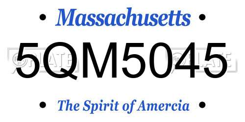 5QM5045 Massachusetts License Plate