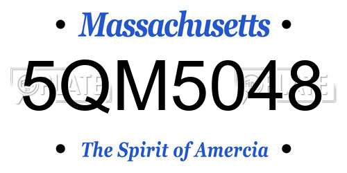 5QM5048 Massachusetts License Plate