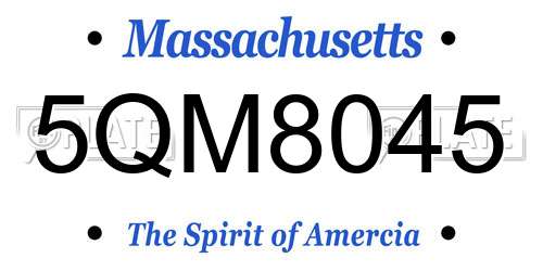 5QM8045 Massachusetts License Plate