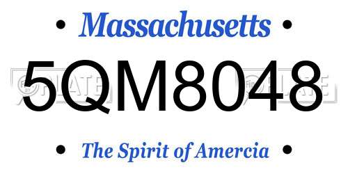 5QM8048 Massachusetts License Plate