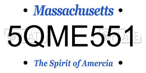 5QME551 Massachusetts License Plate