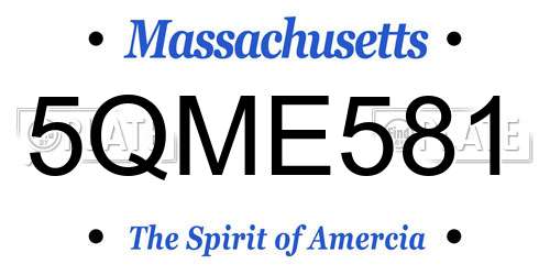 5QME581 Massachusetts License Plate