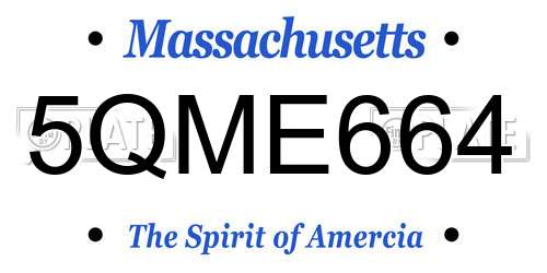 5QME664 Massachusetts License Plate