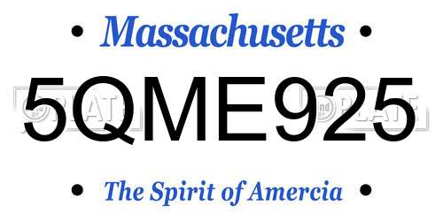 5QME925 Massachusetts License Plate