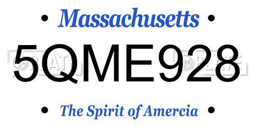 5QME928 Massachusetts License Plate