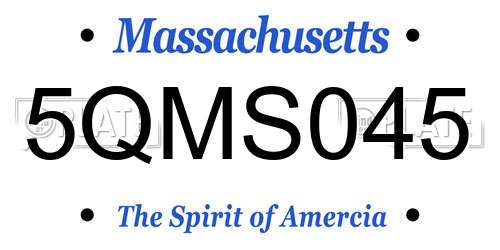 5QMS045 Massachusetts License Plate
