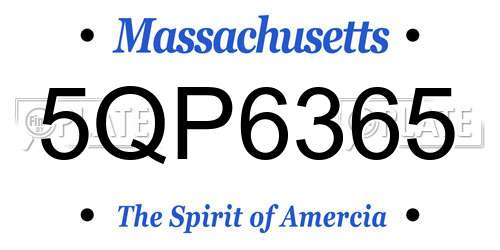 5QP6365 Massachusetts License Plate