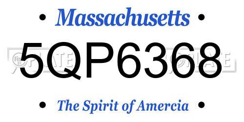 5QP6368 Massachusetts License Plate
