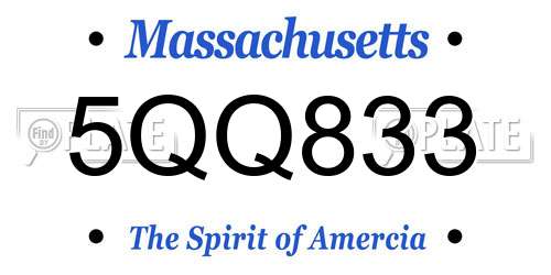 5QQ833 Massachusetts License Plate