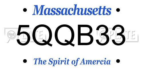 5QQB33 Massachusetts License Plate
