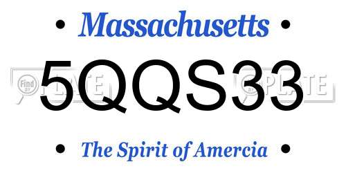 5QQS33 Massachusetts License Plate