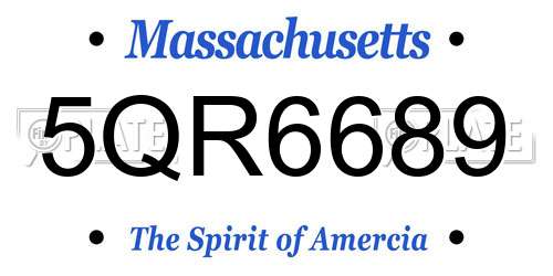 5QR6689 Massachusetts License Plate