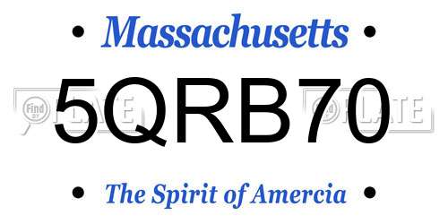 5QRB70 Massachusetts License Plate