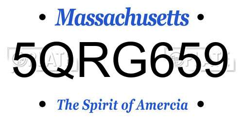 5QRG659 Massachusetts License Plate