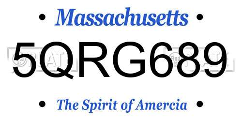 5QRG689 Massachusetts License Plate