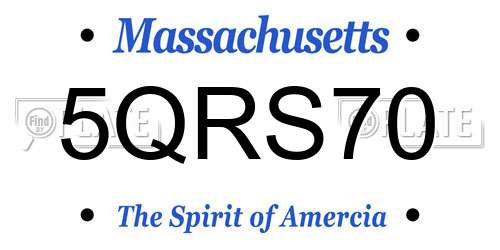 5QRS70 Massachusetts License Plate