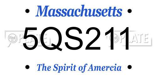 5QS211 Massachusetts License Plate
