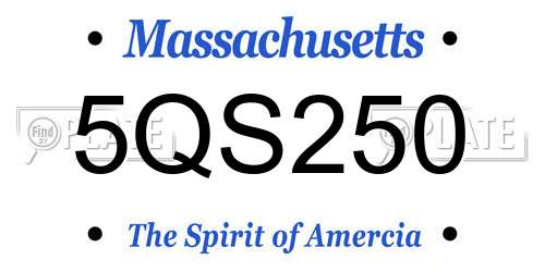 5QS250 Massachusetts License Plate