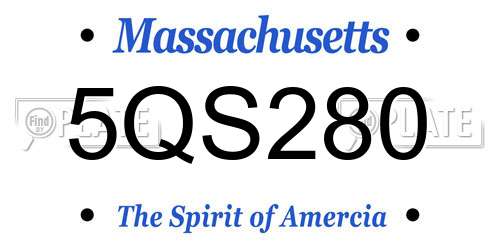 5QS280 Massachusetts License Plate