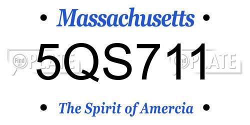 5QS711 Massachusetts License Plate