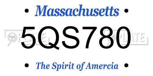 5QS780 Massachusetts License Plate