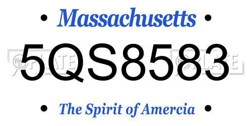 5QS8583 Massachusetts License Plate