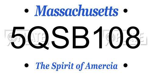 5QSB108 Massachusetts License Plate