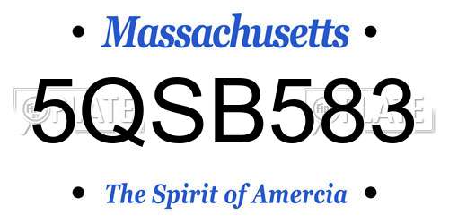 5QSB583 Massachusetts License Plate