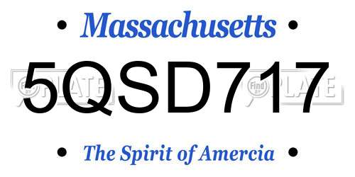 5QSD717 Massachusetts License Plate
