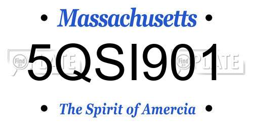 5QSI901 Massachusetts License Plate