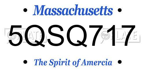 5QSQ717 Massachusetts License Plate
