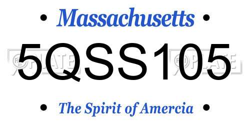5QSS105 Massachusetts License Plate