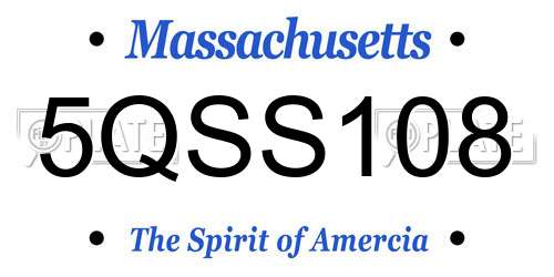 5QSS108 Massachusetts License Plate