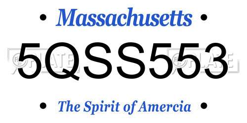 5QSS553 Massachusetts License Plate