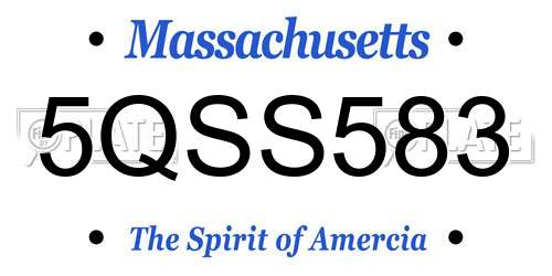 5QSS583 Massachusetts License Plate