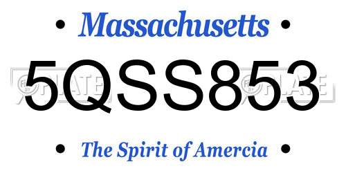 5QSS853 Massachusetts License Plate