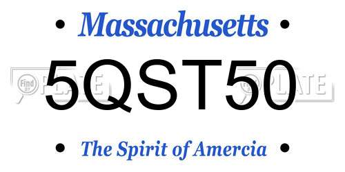 5QST50 Massachusetts License Plate