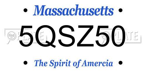 5QSZ50 Massachusetts License Plate