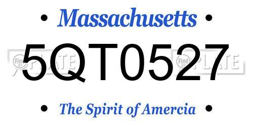 5QT0527 Massachusetts License Plate
