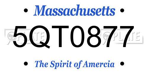 5QT0877 Massachusetts License Plate