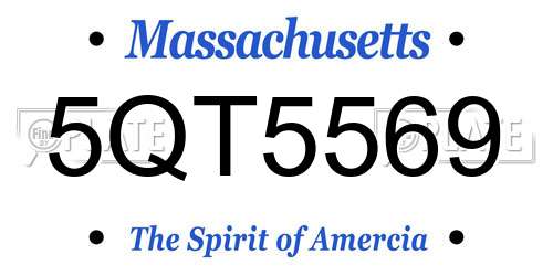 5QT5569 Massachusetts License Plate