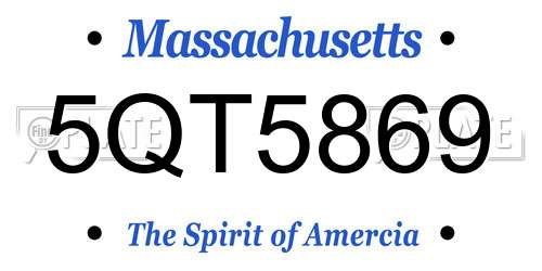 5QT5869 Massachusetts License Plate