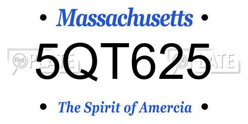 5QT625 Massachusetts License Plate