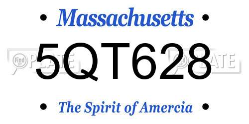 5QT628 Massachusetts License Plate