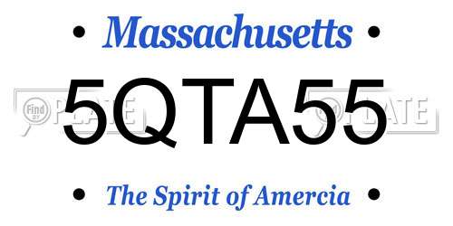 5QTA55 Massachusetts License Plate