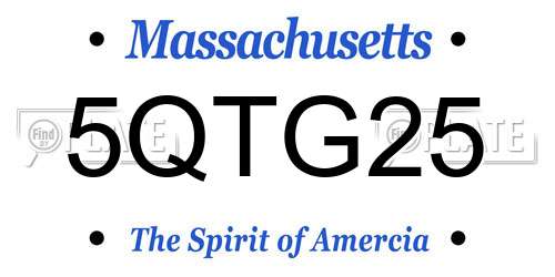 5QTG25 Massachusetts License Plate